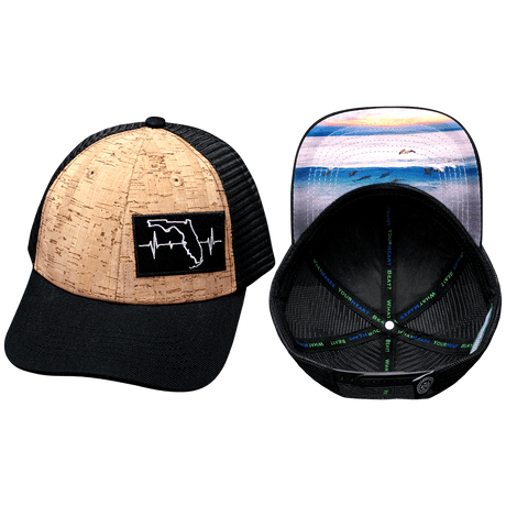 Florida Hat, Low Profile, Snapback Hat, Cork, Black, Mens Hat, Womens Hat, Main Picture 