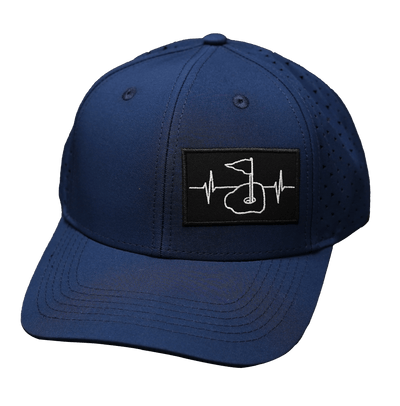 Golf Hat — Baseball Hat Fit, Dark Blue (No Photo), Laser Mesh