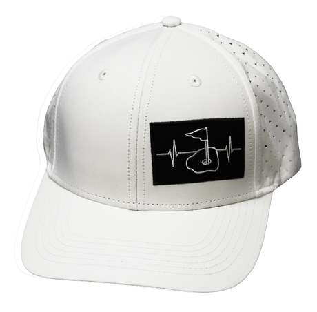 Golf Hat, Baseball Hat, Snapback Hat, White, Mens Hat, Womens Hat, Front Picture 