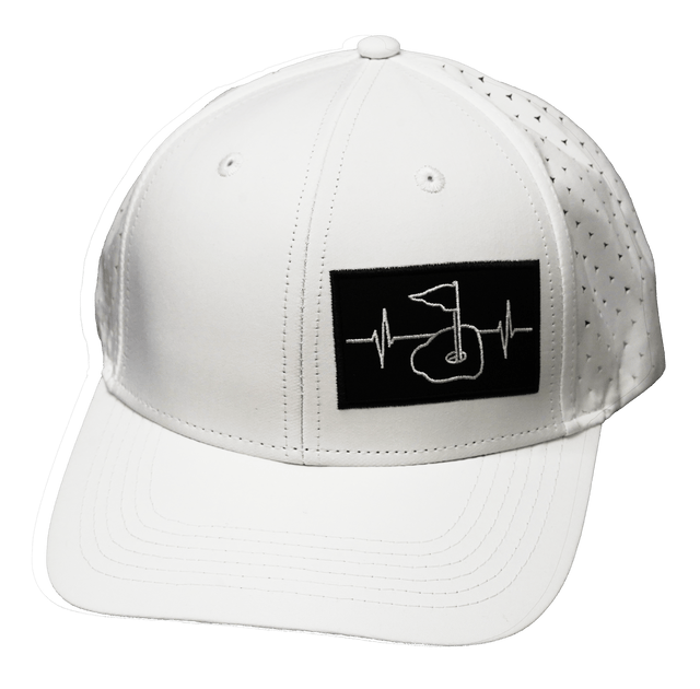 Golf Hat, Baseball Hat, Snapback Hat, White, Mens Hat, Womens Hat, Front Picture 