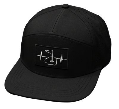 Golf Hat, Flat Bill, Snapback Hat, Black, Mens Hat, Womens Hat, Main Picture