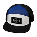 Golf Hat - Flat Bill - Black / White / Navy (No Photo) - Laser Mesh