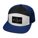 Golf Hat, Flat Bill, Snapback Hat, Navy, White, Black, Mens Hat, Womens Hat, Front Picture