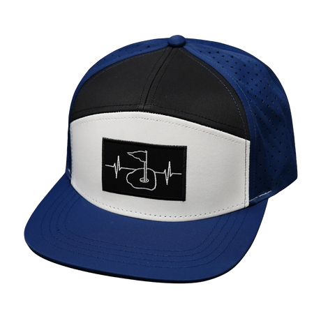 Golf Hat, Flat Bill, Snapback Hat, Navy, White, Black, Mens Hat, Womens Hat, Front Picture