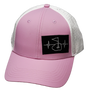 Golf Hat, Low Profile, Ponytail, Snapback Hat, Pink, White, Mens Hat, Womens Hat, Front Picture 