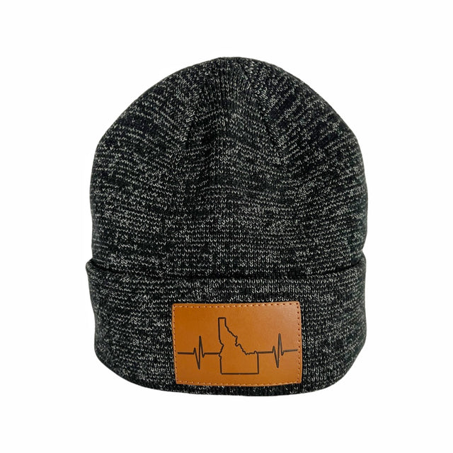 Idaho Beanie, Marled Cuff Beanie, Black, Mens Beanie, Womens Beanie, Front Picture