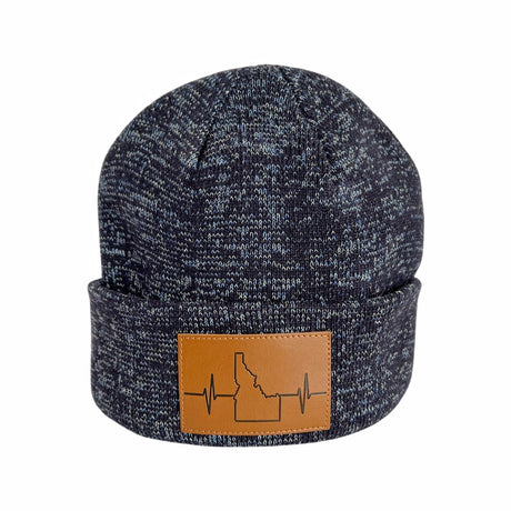 Idaho Beanie, Marled Cuff Beanie, Navy, Mens Beanie, Womens Beanie, Front Picture