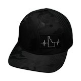 Idaho Hat, Baseball Hat, Snapback Hat, Black Camo, Black, Mens Hat, Womens Hat, Front Picture 