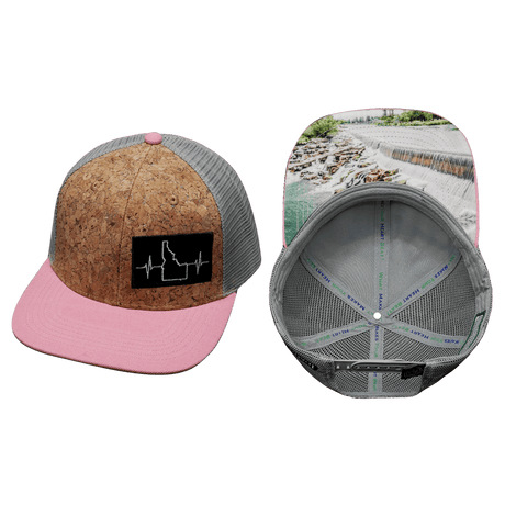Idaho Hat, Baseball Hat, Snapback Hat, Cork, Pink, Gray, Mens Hat, Womens Hat, Main Picture 