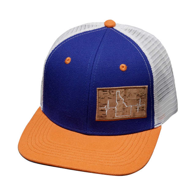 Idaho Hat, Baseball Hat, Snapback Hat, Orange, Royal Blue, White, Mens Hat, Womens Hat, Front Picture 