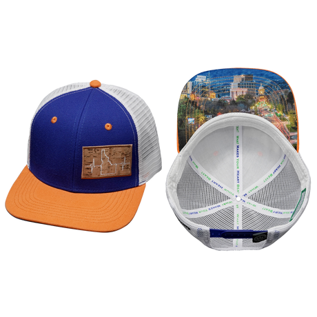 Idaho Hat, Baseball Hat, Snapback Hat, Orange, Royal Blue, White, Mens Hat, Womens Hat, Main Picture 