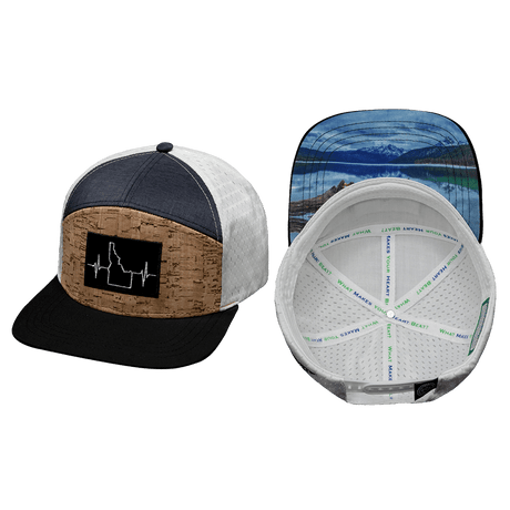 Idaho Hat, Flat Bill, Snapback Hat, Cork,  Black, Navy, White, Mens Hat, Womens Hat, Main Picture 