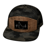Idaho Hat, Flat Bill, Snapback Hat, Cork,  Tan Camo, Mens Hat, Womens Hat, Front Picture 