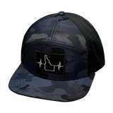 Idaho Hat, Flat Bill, Snapback Hat, Navy Camo, Black, Mens Hat, Womens Hat, Front Picture 