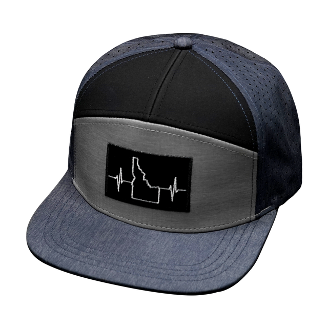 Idaho Hat, Flat Bill, Snapback Hat, Navy, Gray, Black, Mens Hat, Womens Hat, Front Picture 