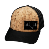 Nevada Hat, Baseball Hat, Snapback Hat, Cork, Black, Mens Hat, Womens Hat, Front Picture