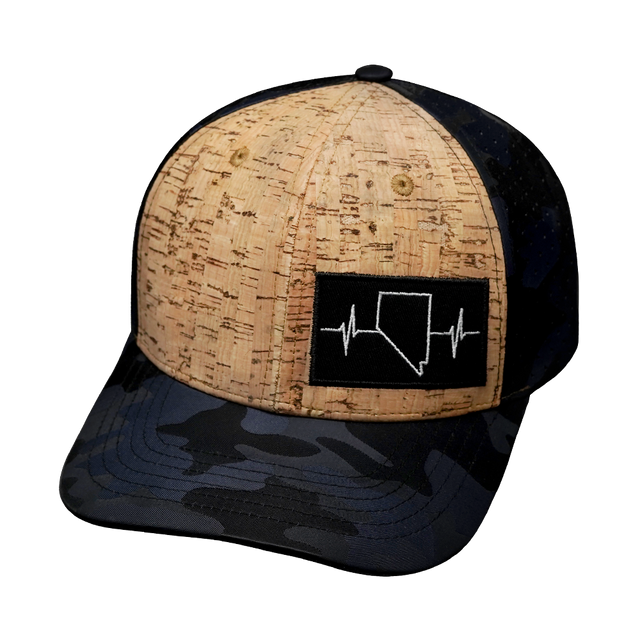 Nevada Hat, Baseball Hat, Snapback Hat, Cork, Navvy Camo, Mens Hat, Womens Hat, Front Picture