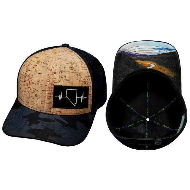 Nevada Hat, Baseball Hat, Snapback Hat, Cork, Navvy Camo, Mens Hat, Womens Hat, Main Picture