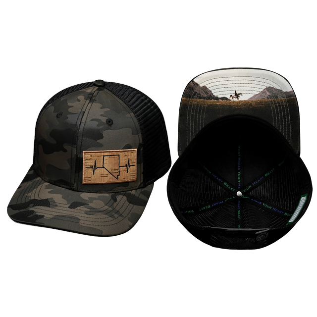 Nevada Hat, Baseball Hat, Snapback Hat, Tan Camo, Black, Mens Hat, Womens Hat, Main Picture