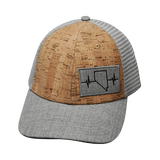 Nevada Hat, Low Profile, Snapback Hat, Cork, Heather Gray, Gray, Mens Hat, Womens Hat, Front Picture 