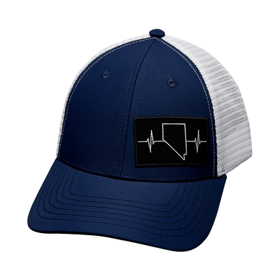 Nevada Hat, Low Profile, Snapback Hat, Navy, White, Mens Hat, Womens Hat, Front Picture 