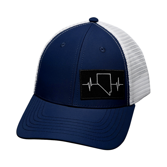 Nevada Hat, Low Profile, Snapback Hat, Navy, White, Mens Hat, Womens Hat, Front Picture 