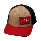 Oceanside Hat, Baseball Hat, Snapback Hat, Cork, Red, Black, Mens Hat, Womens Hat, Front Picture