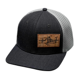 Surf Hat, Baseball Hat, Snapback Hat, Charcoal, Gray, Mens Hat, Womens Hat, Front Picture