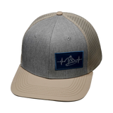 Surf Hat, Baseball Hat, Snapback Hat, Cream, Gray, Mens Hat, Womens Hat, Front Picture