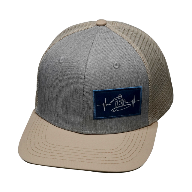 Surf Hat, Baseball Hat, Snapback Hat, Cream, Gray, Mens Hat, Womens Hat, Front Picture