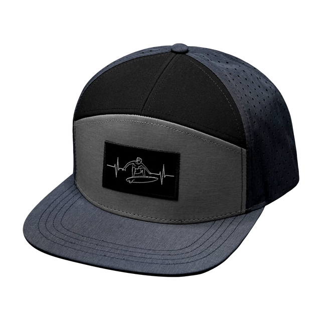 Surf Hat, Flat Bill, Snapback Hat, Navy, Gray, Black, Mens Hat, Womens Hat, Front Picture