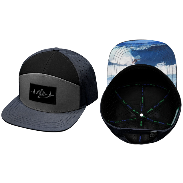 Surf Hat, Flat Bill, Snapback Hat, Navy, Gray, Black, Mens Hat, Womens Hat, Main Picture