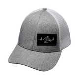 Surf Hat, Low Profile, Snapback Hat, Heather Gray, White, Mens Hat, Womens Hat, Front Picture 