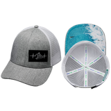 Surf Hat, Low Profile, Snapback Hat, Heather Gray, White, Mens Hat, Womens Hat, Main Picture 