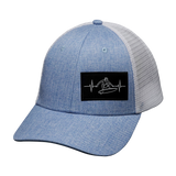 Surf Hat, Low Profile, Snapback Hat, Light Blue, White, Mens Hat, Womens Hat, Front Picture 