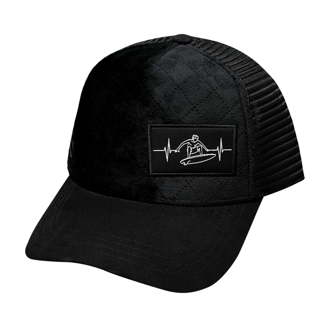 Surf Hat, Trucker Hat, Snapback Hat, Black, Mens Hat, Womens Hat, Front Picture