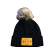 Tahoe Beanie, Pom Beanie, Black, Mens Beanie, Womens Beanie, Front Picture