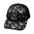 Tahoe Hat, Baseball Hat, Snapback Hat, Black Floral, Black Mens Hat, Womens Hat, Front Picture