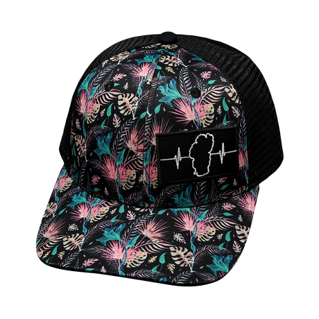 Tahoe Hat, Baseball Hat, Snapback Hat, Black Floral, Black Mens Hat, Womens Hat, Front Picture