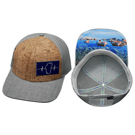 Tahoe Hat, Baseball Hat, Snapback Hat, Cork, Heather Gray, Gray, Mens Hat, Womens Hat, Main Picture