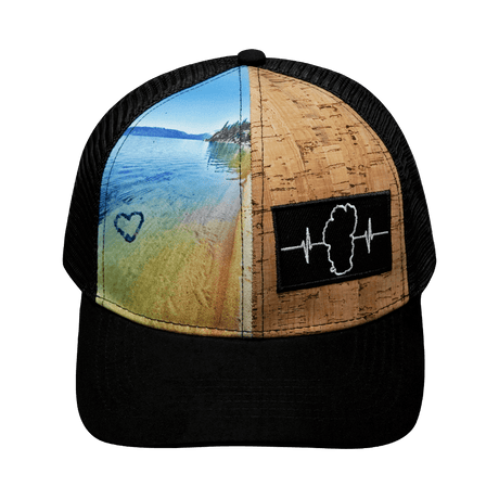 Tahoe Hat, Baseball Hat, Snapback Hat, Cork Hybrid, Black, Bliss, Mens Hat, Womens Hat, Front Picture 