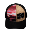 Tahoe Hat, Baseball Hat, Snapback Hat, Cork Hybrid, Black, Summer Sunset, Mens Hat, Womens Hat, Front Picture 