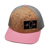 Tahoe Hat, Baseball Hat, Snapback Hat, Cork, Pink, Gray, Mens Hat, Womens Hat, Front Picture