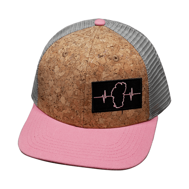 Tahoe Hat, Baseball Hat, Snapback Hat, Cork, Pink, Gray, Mens Hat, Womens Hat, Front Picture