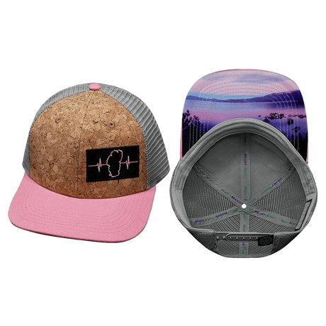 Tahoe Hat, Baseball Hat, Snapback Hat, Cork, Pink, Gray, Mens Hat, Womens Hat, Main Picture