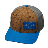 Tahoe Hat, Baseball Hat, Snapback Hat, Cork, Teal, Gray, Mens Hat, Womens Hat, Front Picture