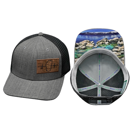 Tahoe Hat, Baseball Hat, Snapback Hat, Heather Gray, Charcoal, Mens Hat, Womens Hat, Main Picture