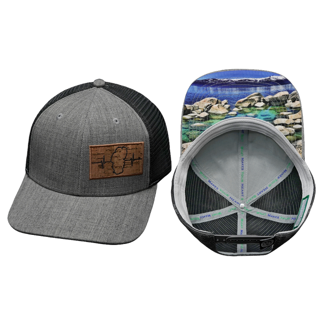 Tahoe Hat, Baseball Hat, Snapback Hat, Heather Gray, Charcoal, Mens Hat, Womens Hat, Main Picture