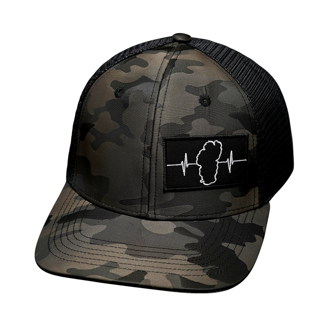 Tahoe Hat, Baseball Hat, Snapback Hat, Black Camo, Black, Mens Hat, Womens Hat, Front Picture