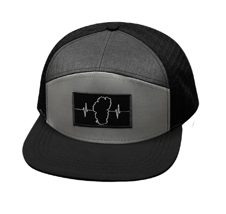 Tahoe Hat, Flat Bill, Snapback Hat, Black, Gray, Charcoal, Mens Hat, Womens Hat, Front Picture 